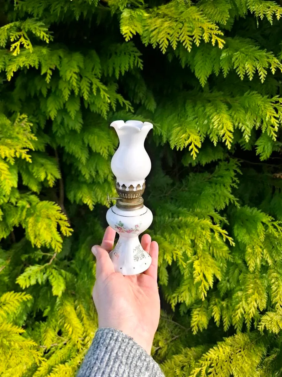 Small arcopal floral lamp