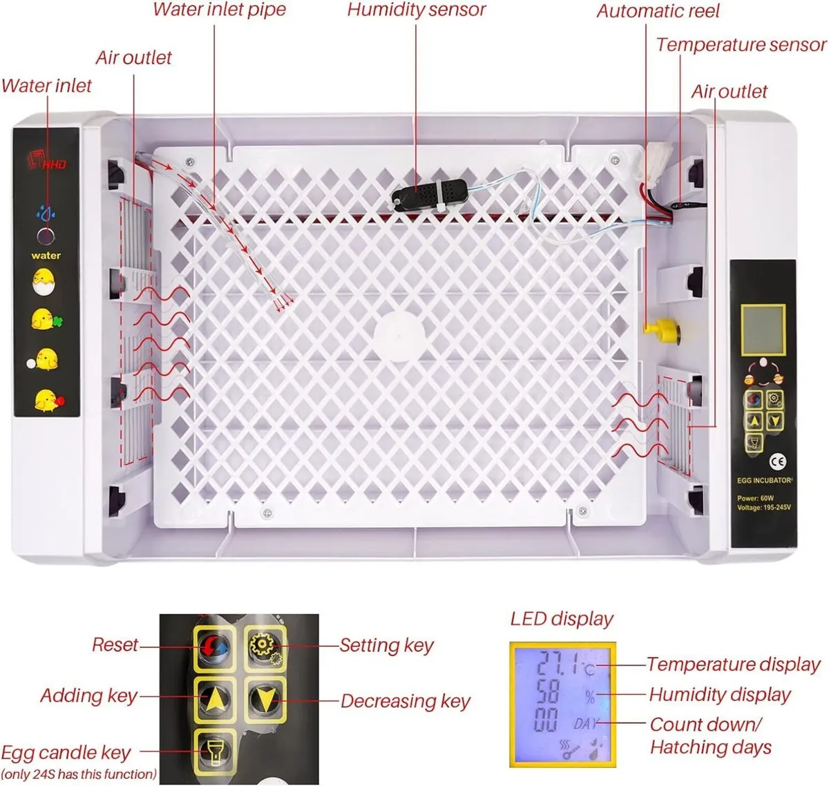 24 Egg Incubator Automatic Temperature Control - Image 3