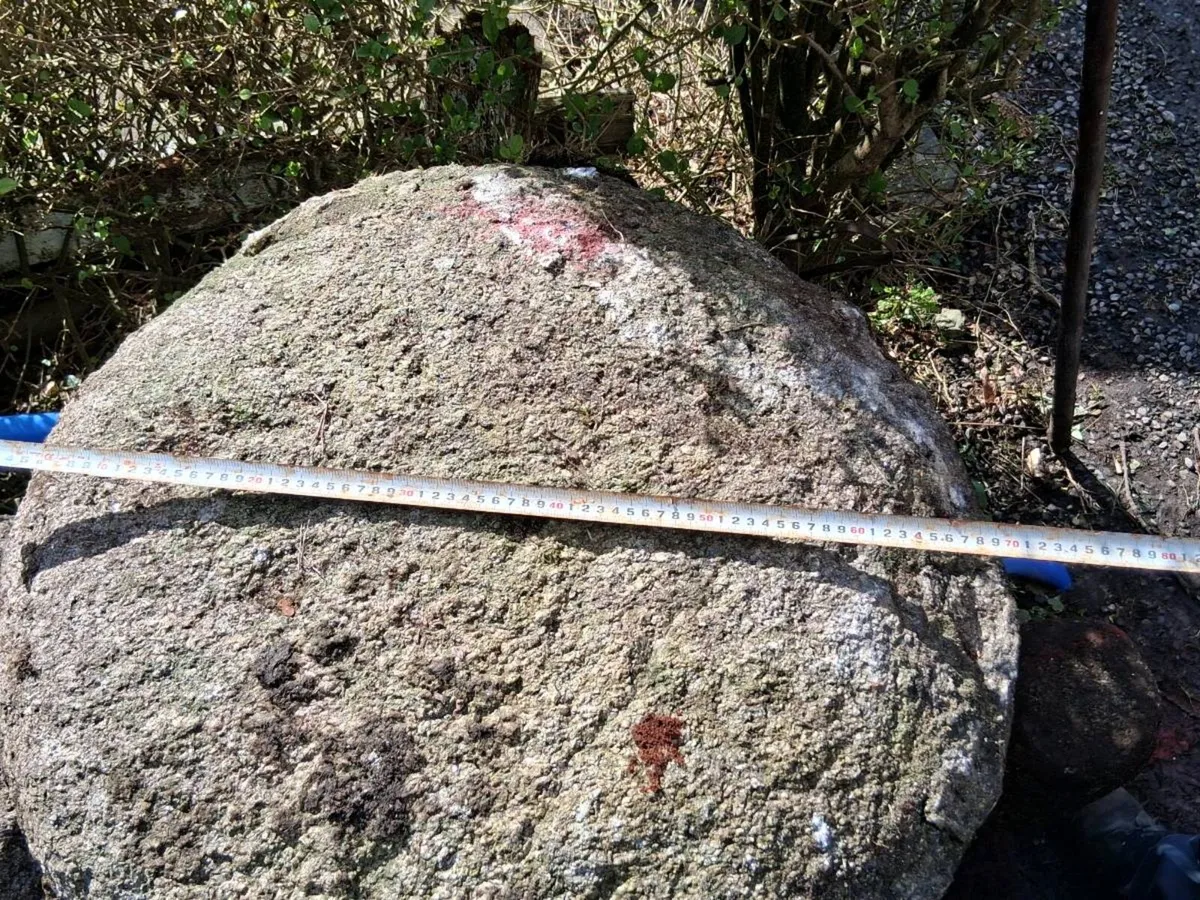 2 Cut Granite Toadstools Antique 18 Century - Image 4