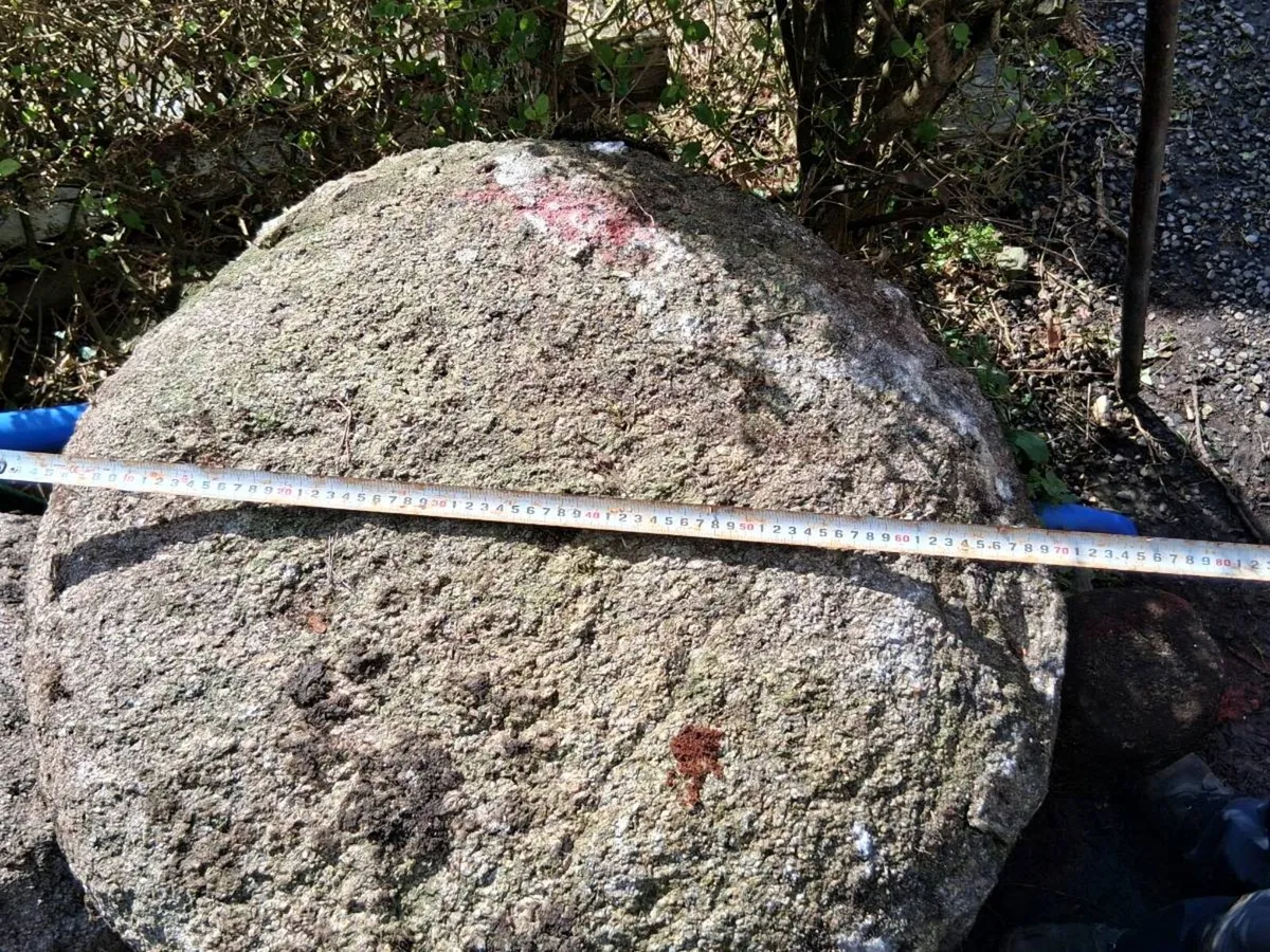 2 Cut Granite Toadstools Antique 18 Century - Image 3