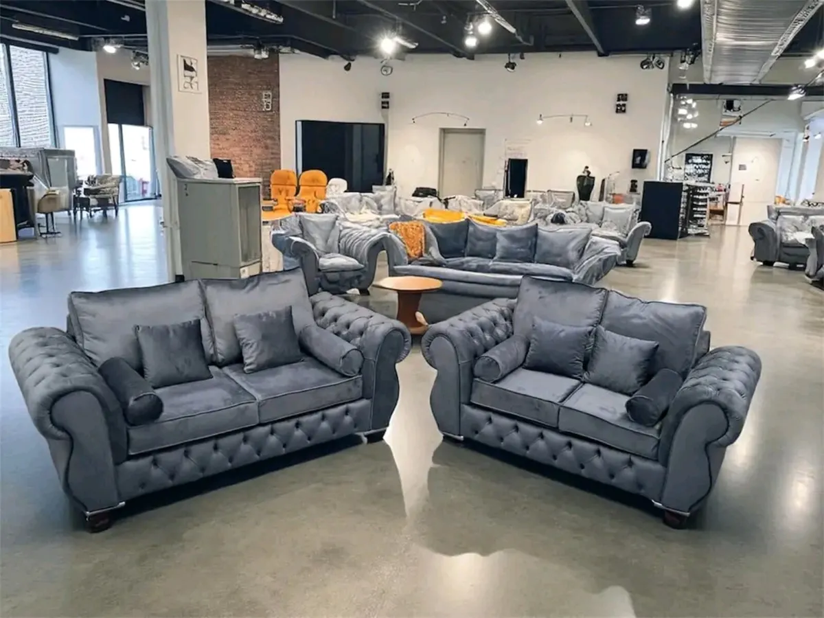 Rio Chesterfield 3+2 Seater Fullback Cushions Sofa - Image 1