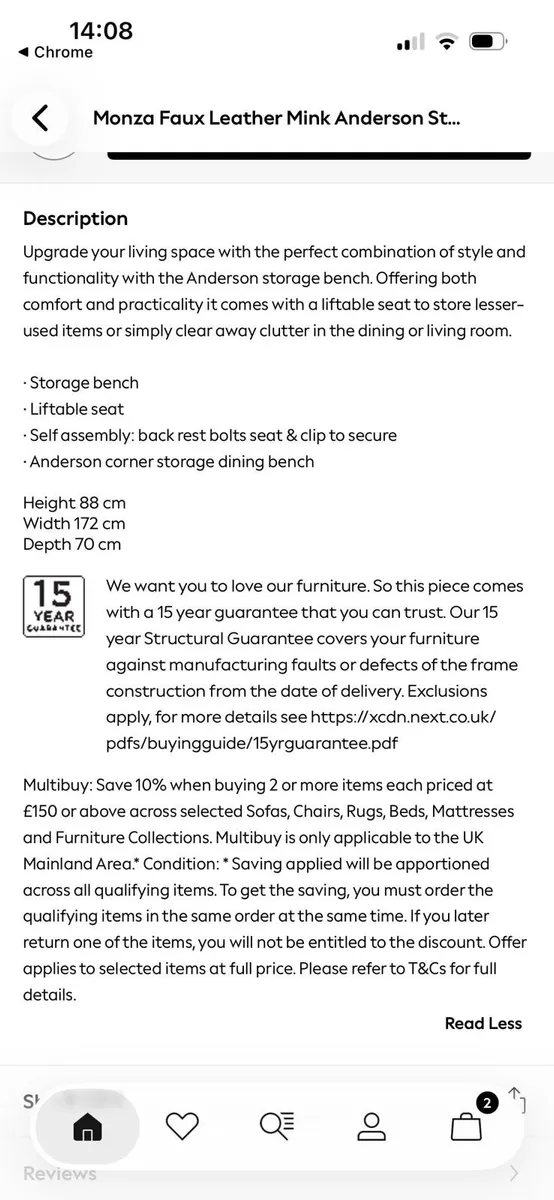 Bench for sale brand new in box - Image 2