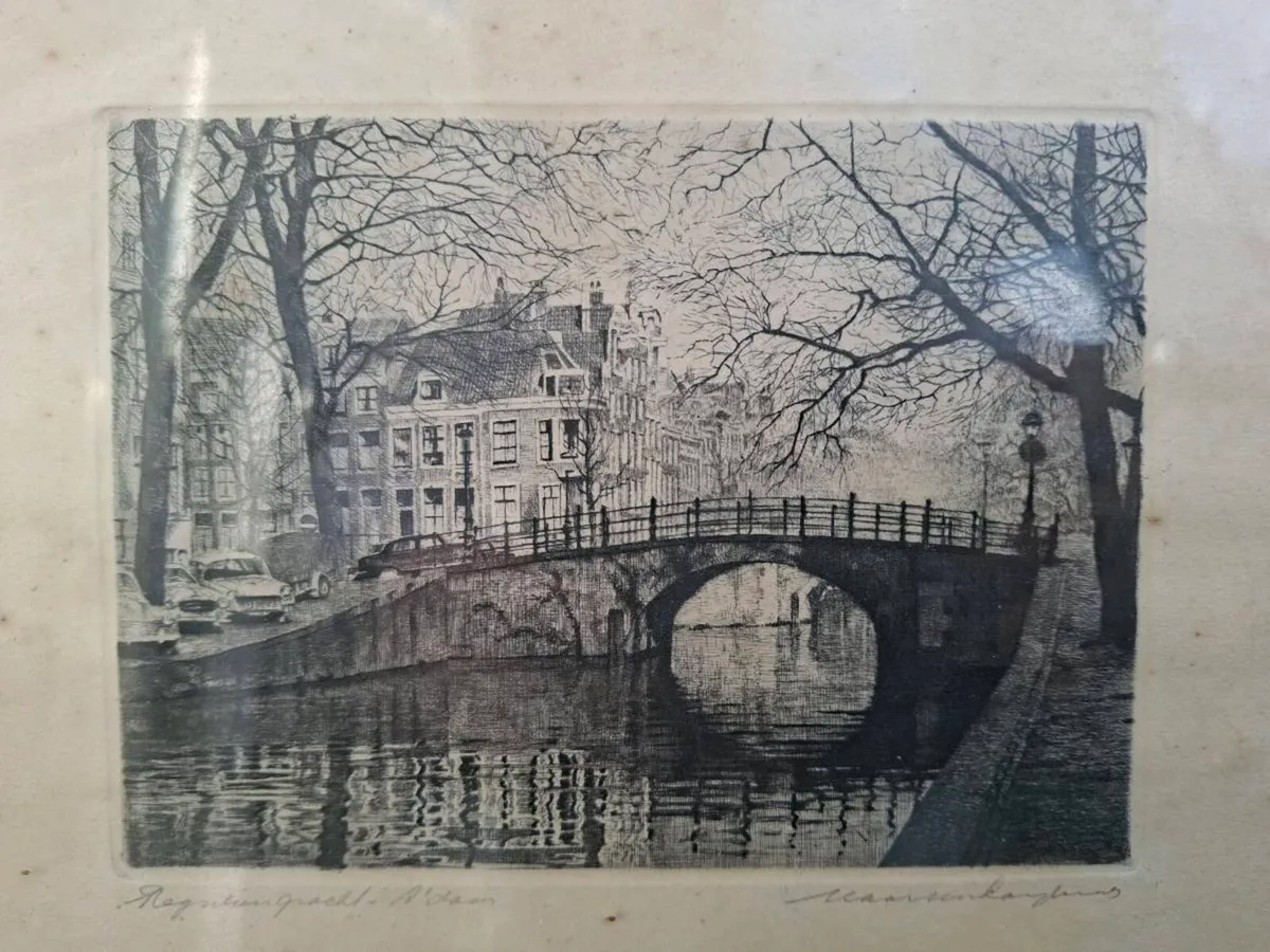 Collectible Original Antique Etching  - signed - Image 2