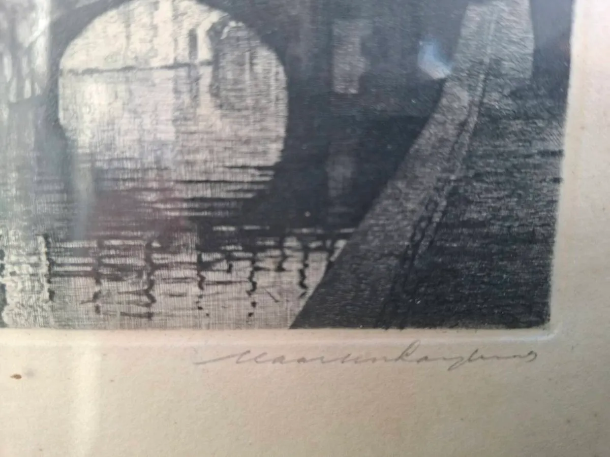 Collectible Original Antique Etching  - signed - Image 4