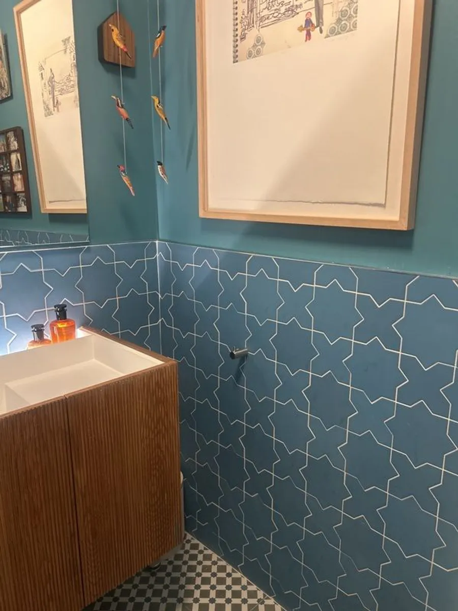 Porto cross azure tile - Image 1