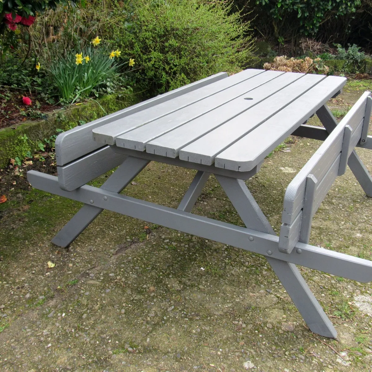 Large Garden Picnic Table with Benches - Image 2