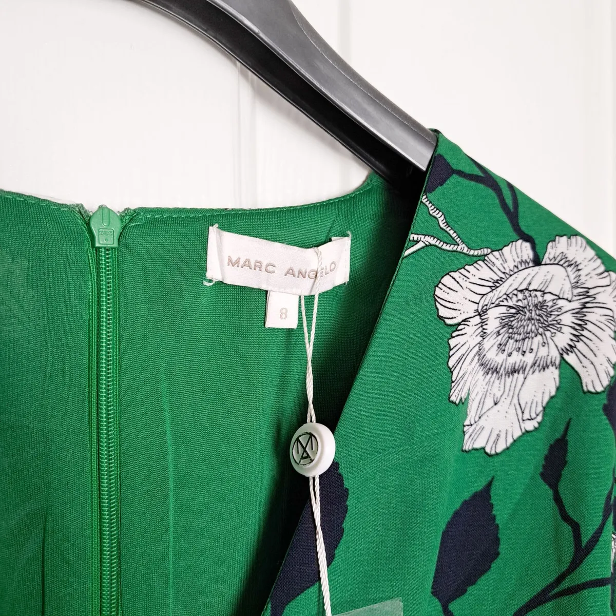 Marc Angelo Green Floral Midi Dress Summer 8UK - Image 4