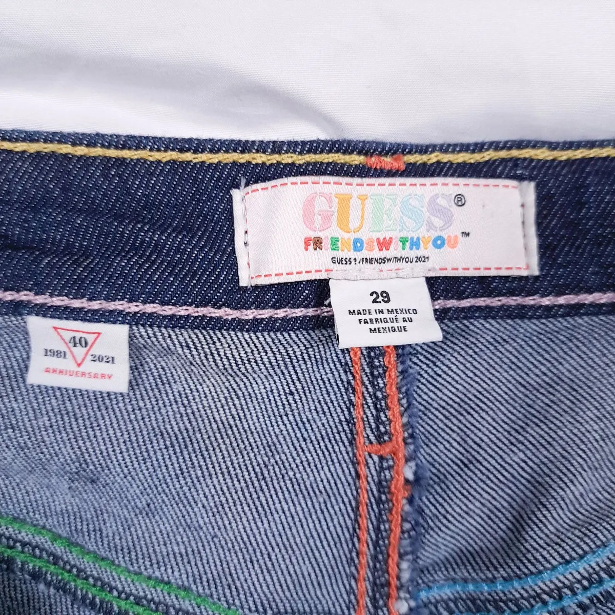 Guess Indigo Blue Multi-Color Straight Jeans 29 - Image 4