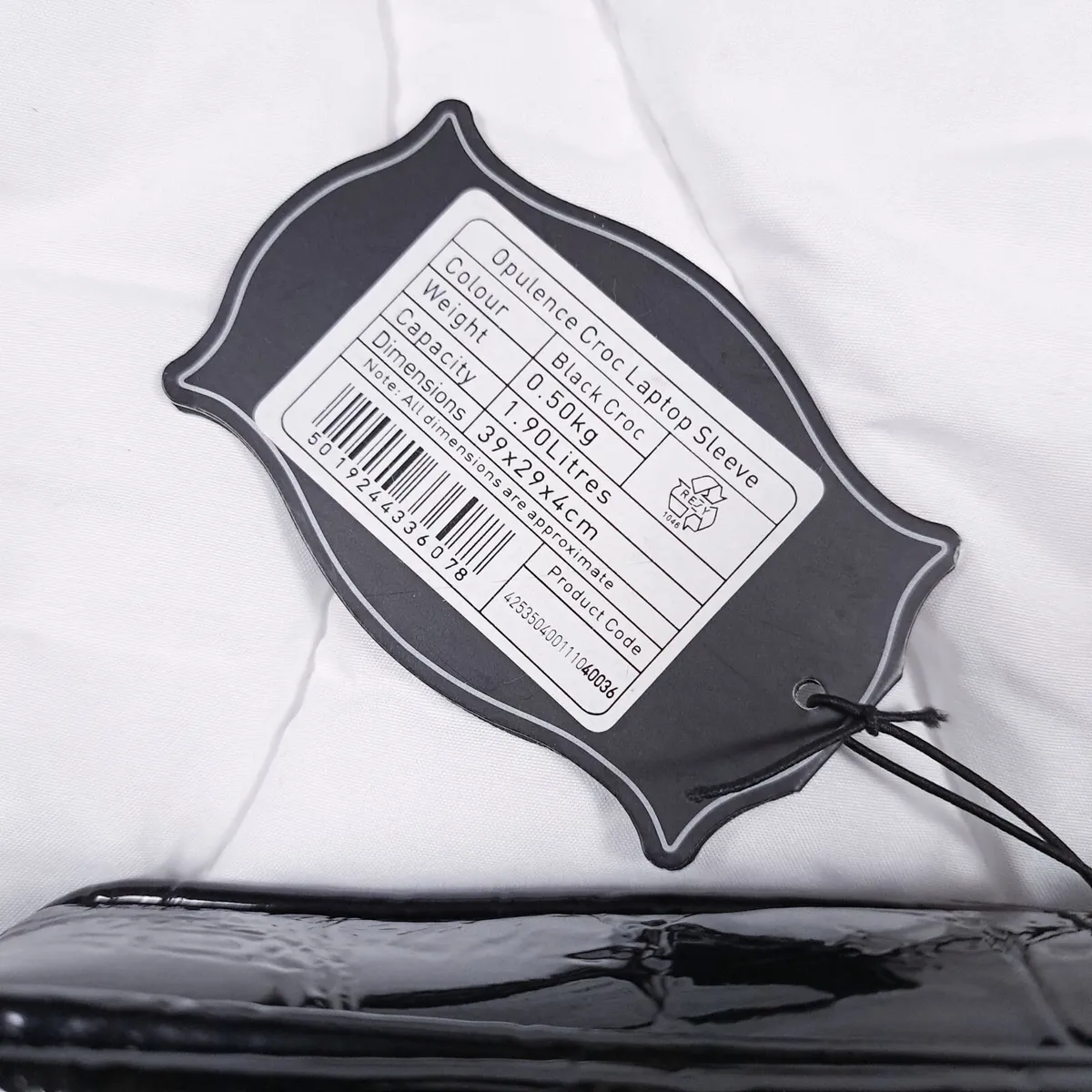 Jasper Conran Black Croc Padded Laptop Bag - Image 3