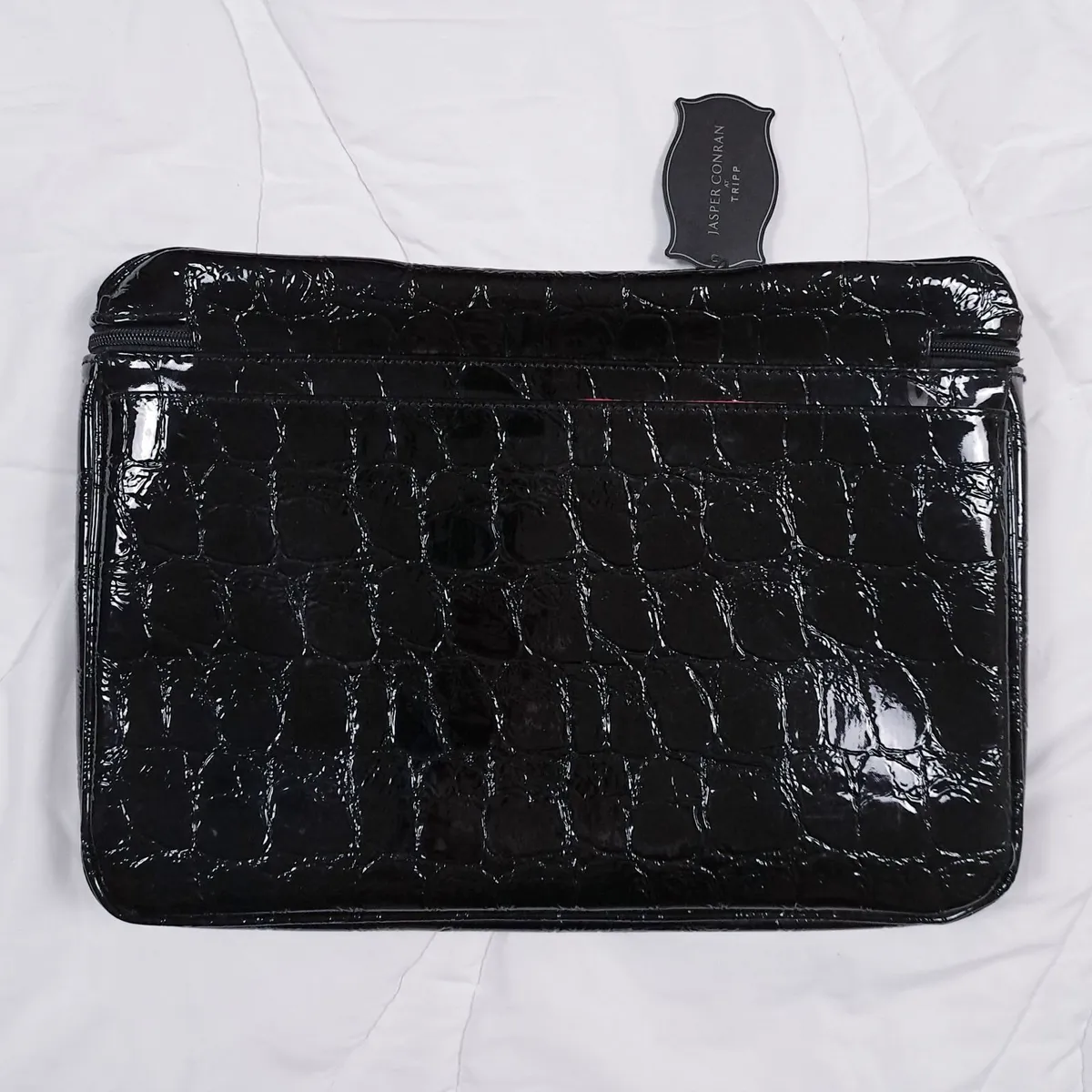 Jasper Conran Black Croc Padded Laptop Bag - Image 4