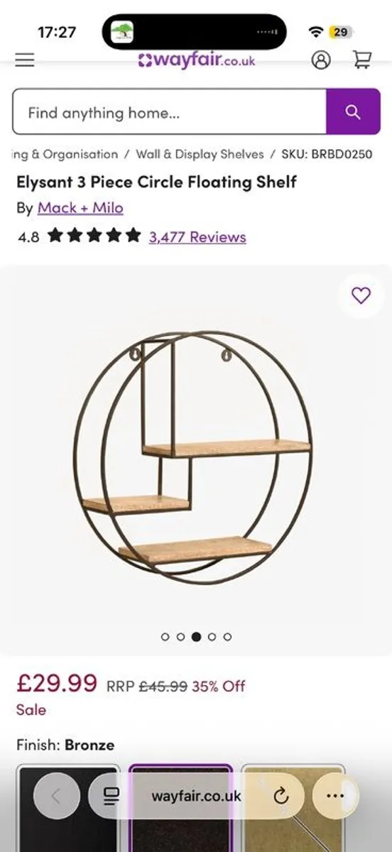 Rose gold round shelf - Image 2