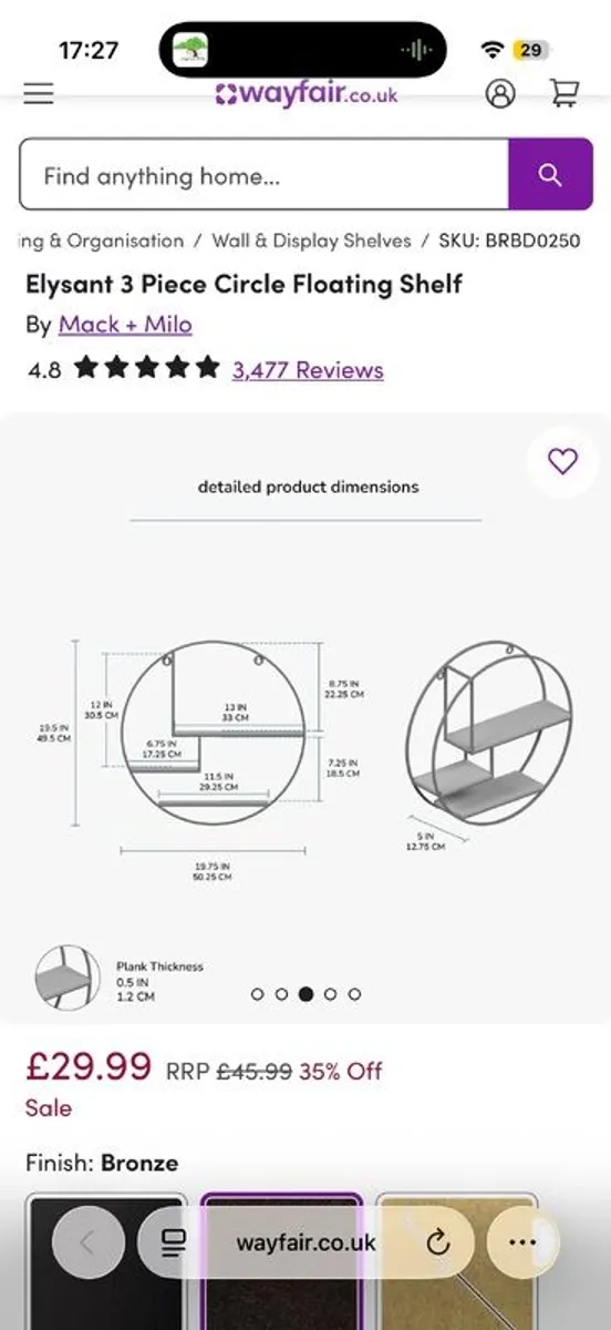 Rose gold round shelf - Image 3