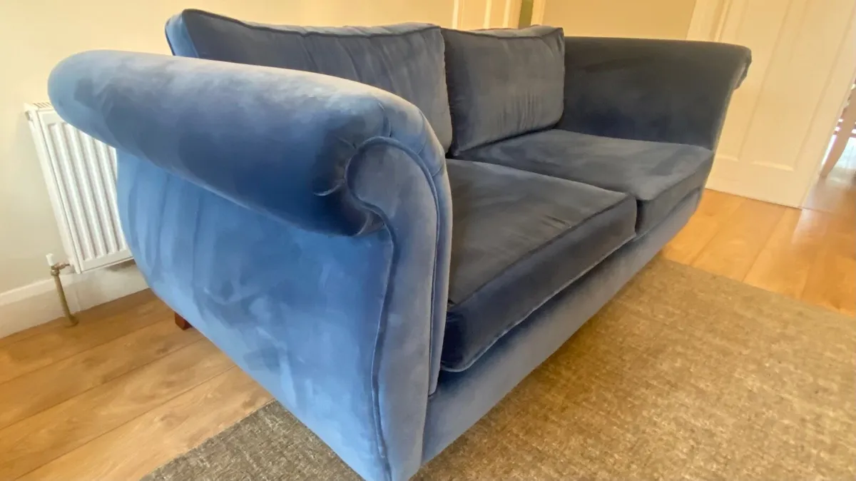 2 Large Velvet Couches - Image 3