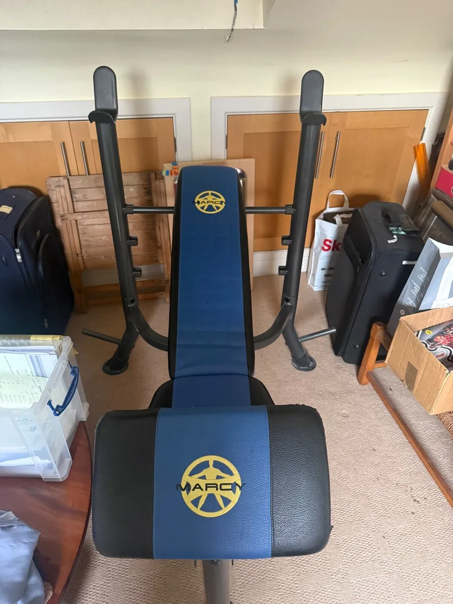 Adjustable Weight Bench with Barbell Rack - Image 1