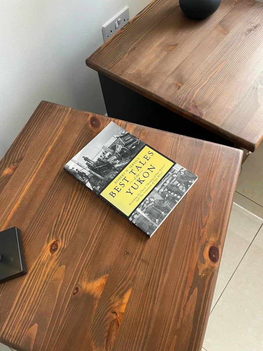 Large Black and oak bedside lockers - Image 4