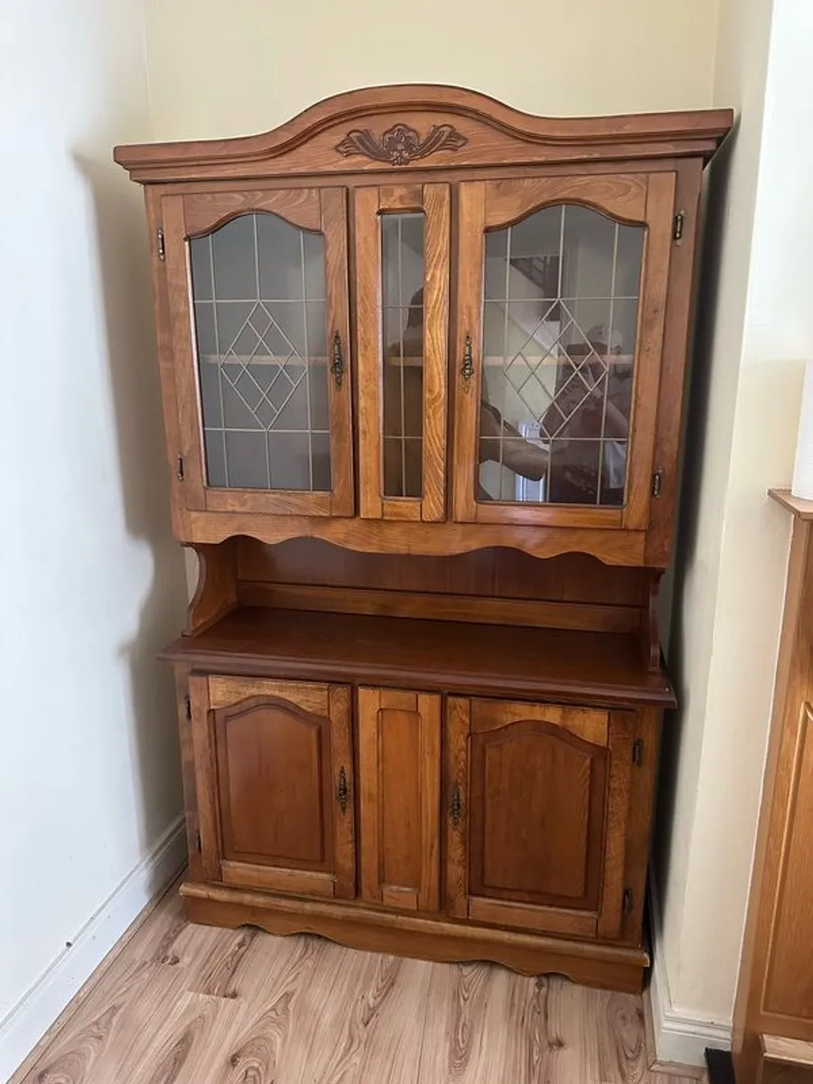 Solid Pine Dresser with Glass Doors - Image 1