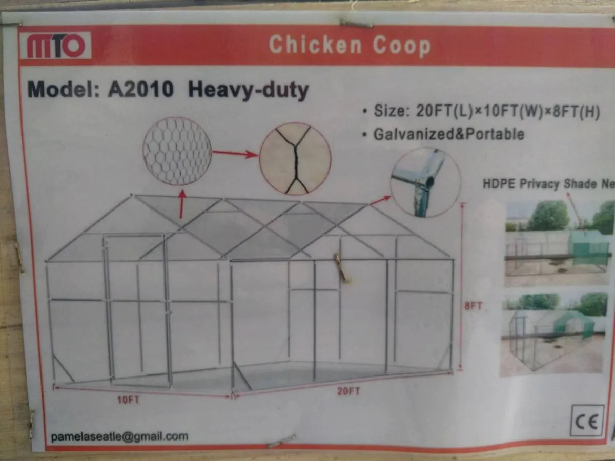 Chicken coop pen run 20ft - Image 2