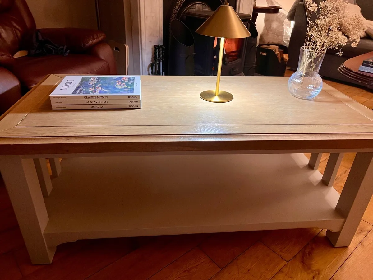 Solid Wood Coffee Table with Shelf - Image 4