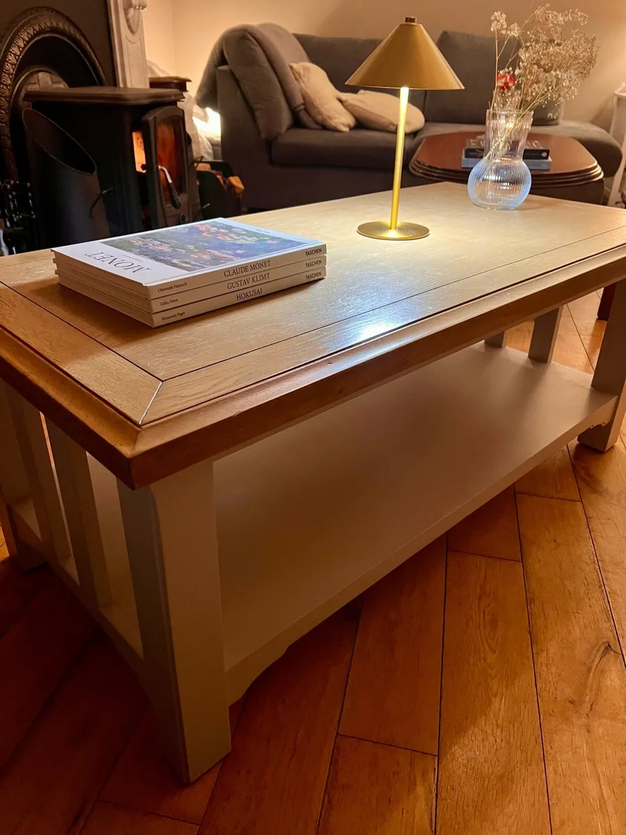 Solid Wood Coffee Table with Shelf - Image 2