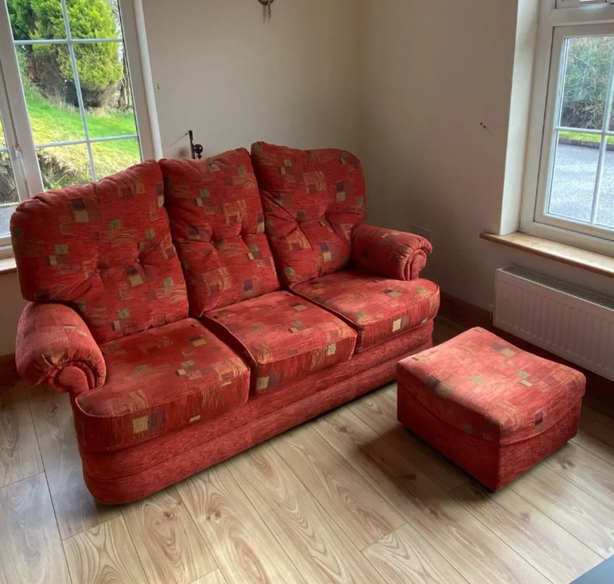 3 seater with footstool