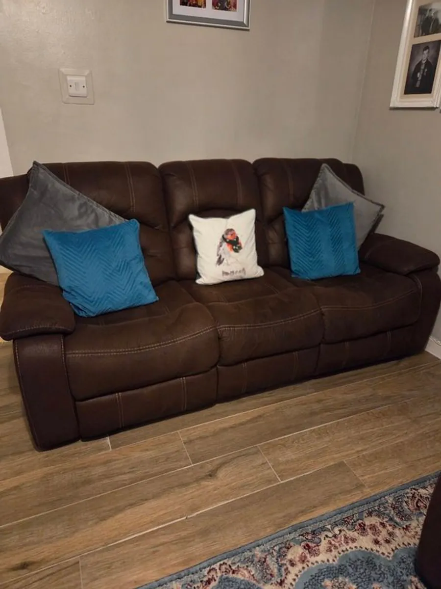Reclining 3 piece Suite for sale - Image 2