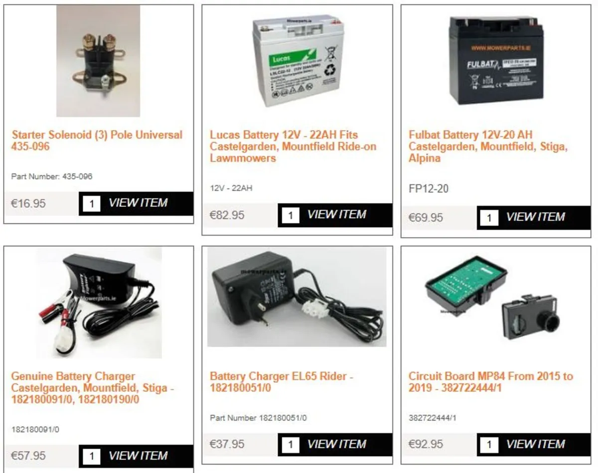 Castelgarden Mountfield Honda Stiga Parts - Image 1