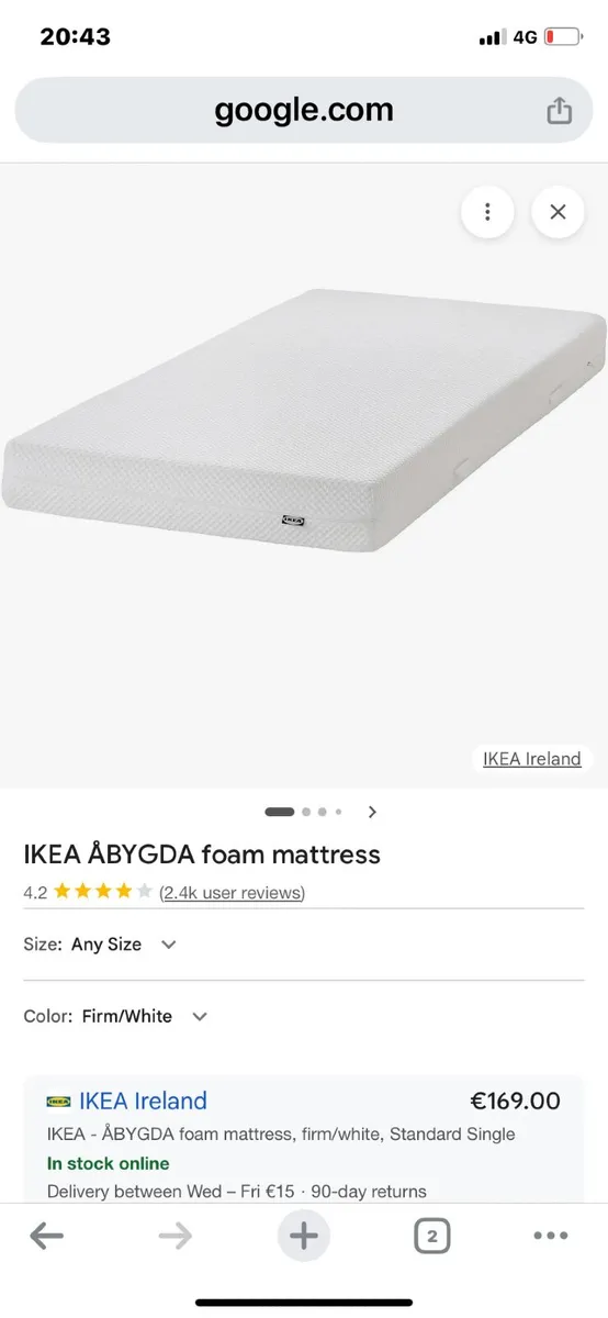 IKEA kids loft bed and mattress - Image 2