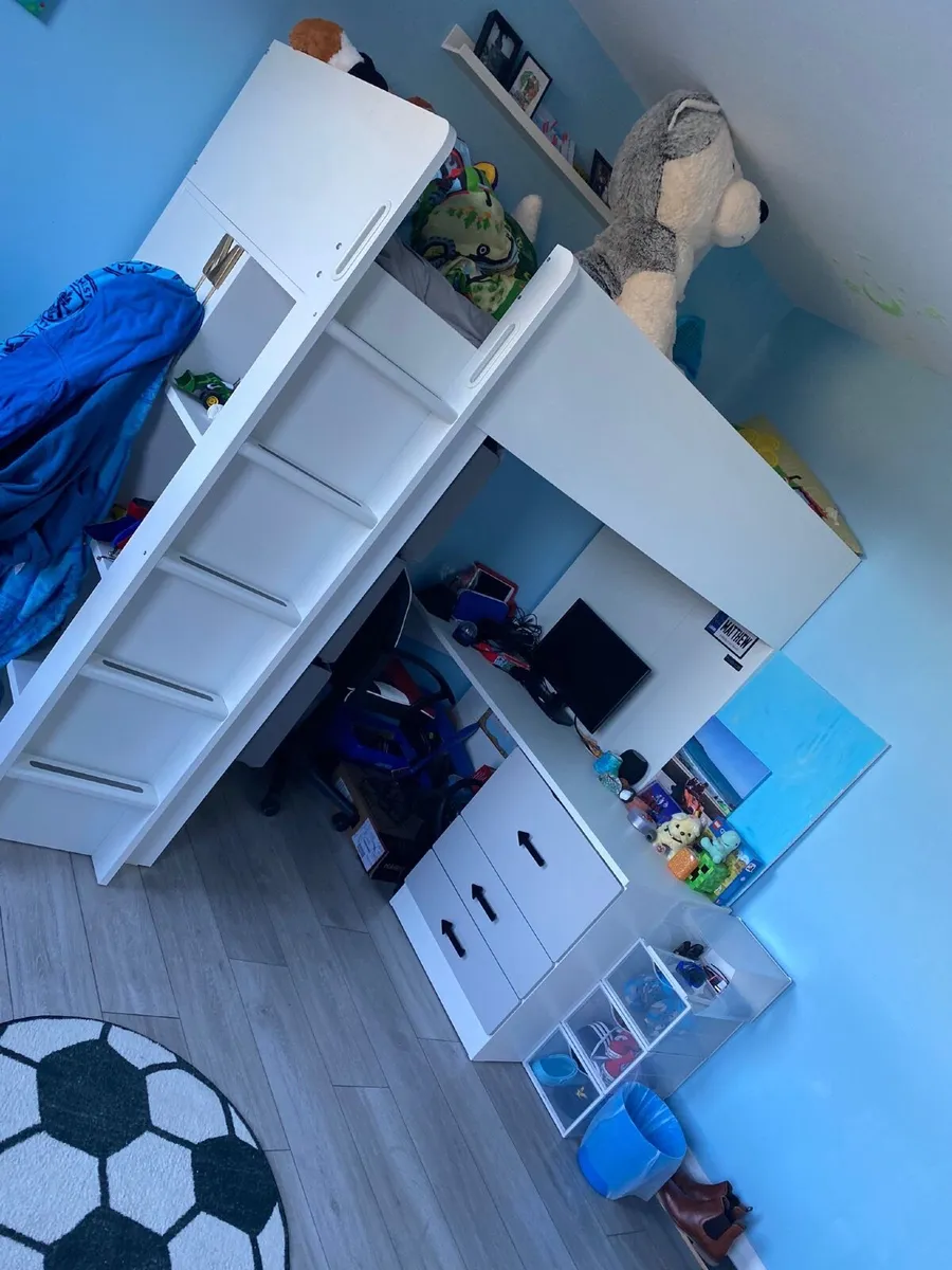 IKEA kids loft bed and mattress - Image 3