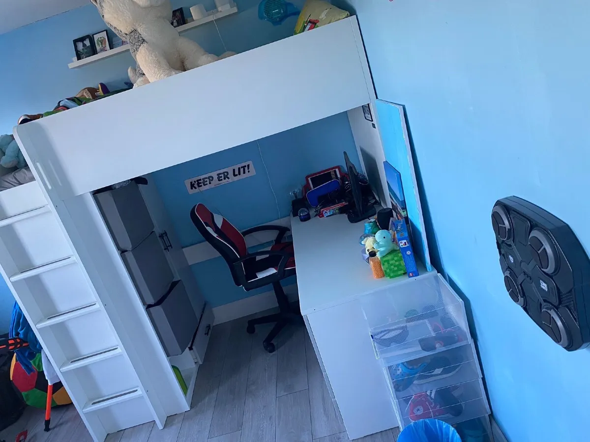 IKEA kids loft bed and mattress - Image 4