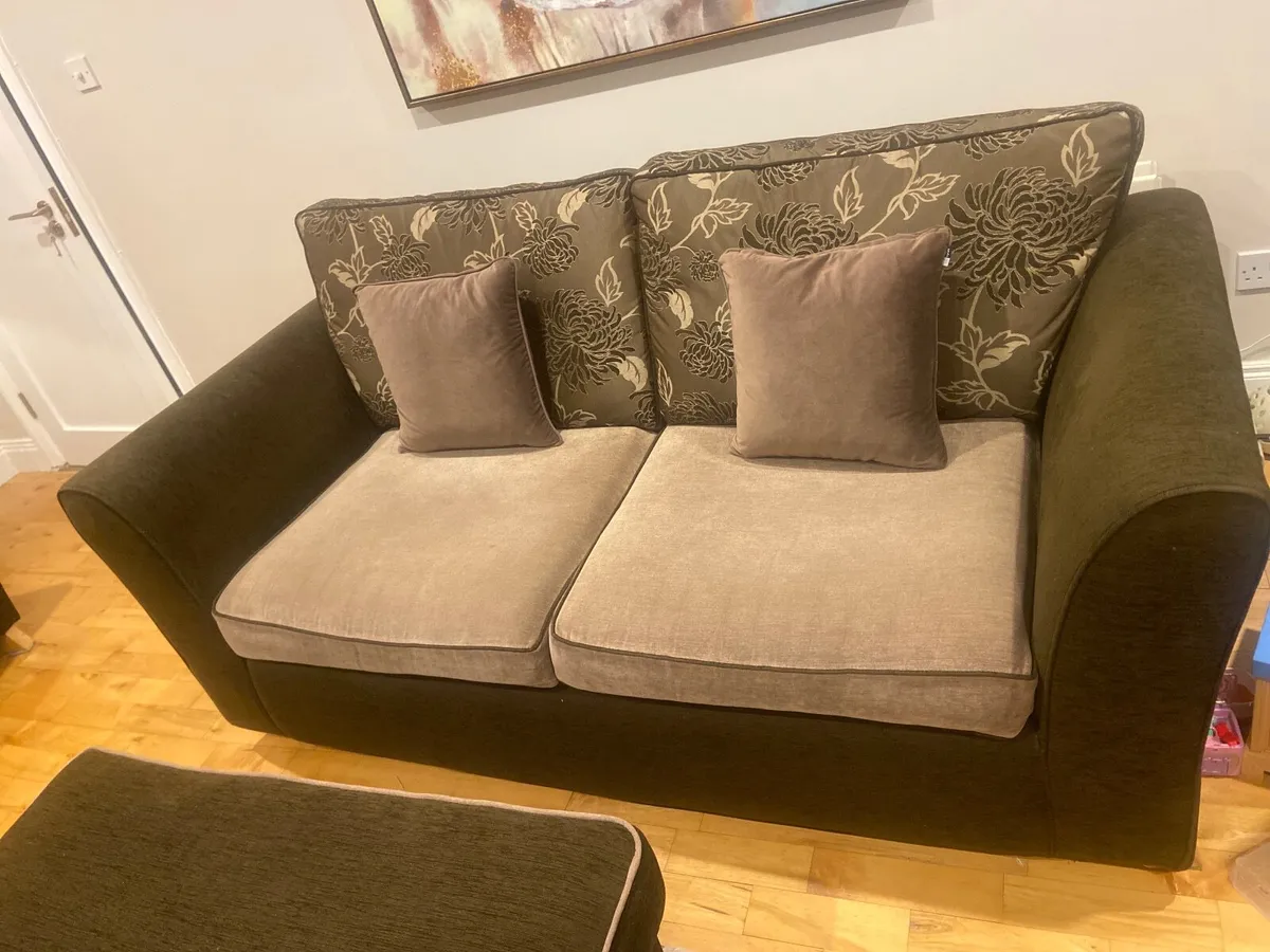 Suite of furniture with footstool. Custom made. - Image 3