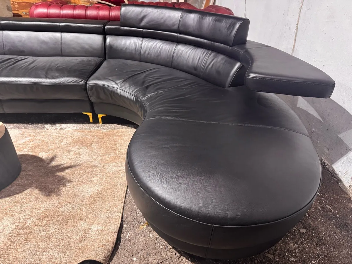 Natuzzi real leather corner sofa - Image 4