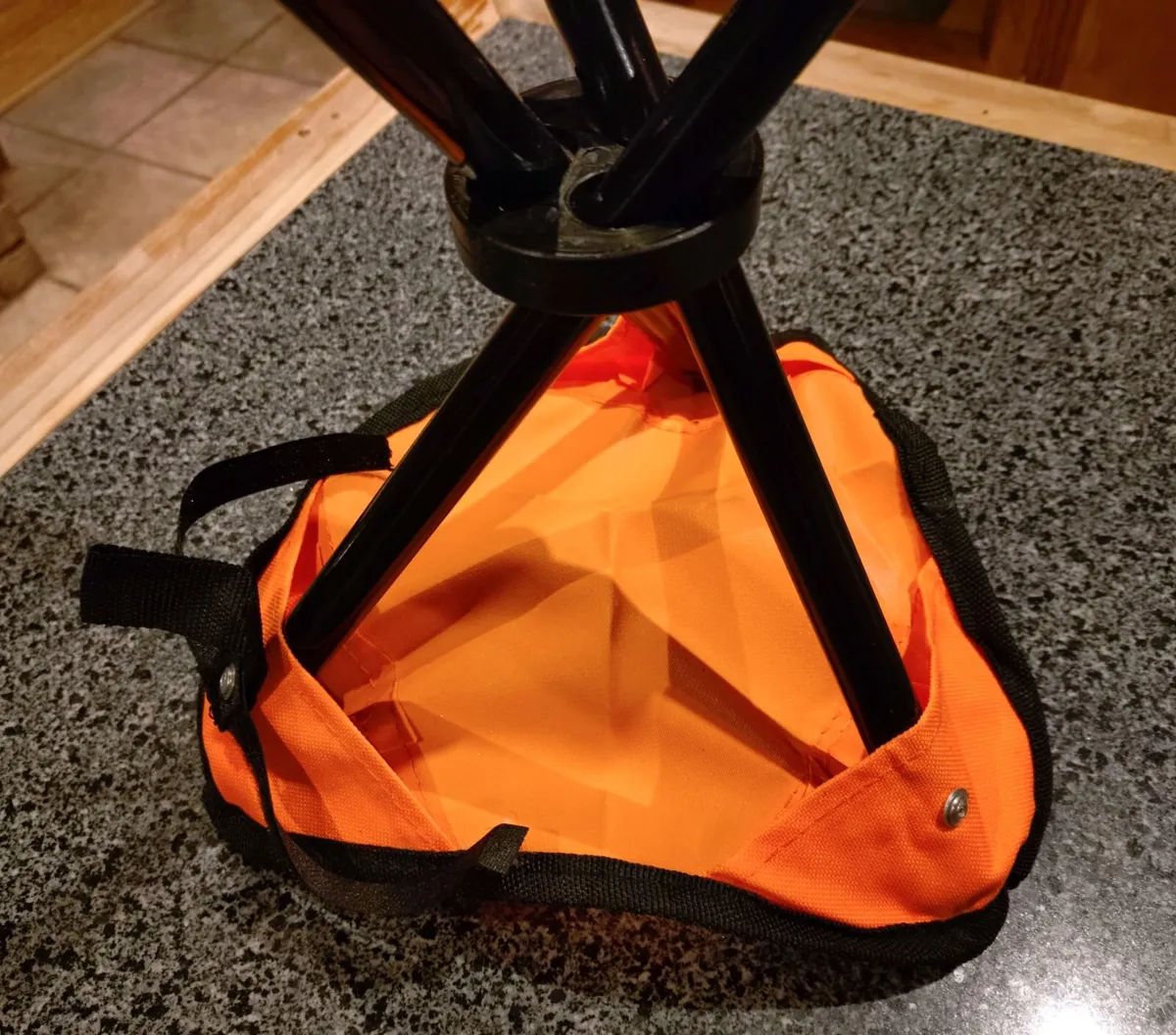 Small Foldable Orange/black Foldable Stool/chair. - Image 3