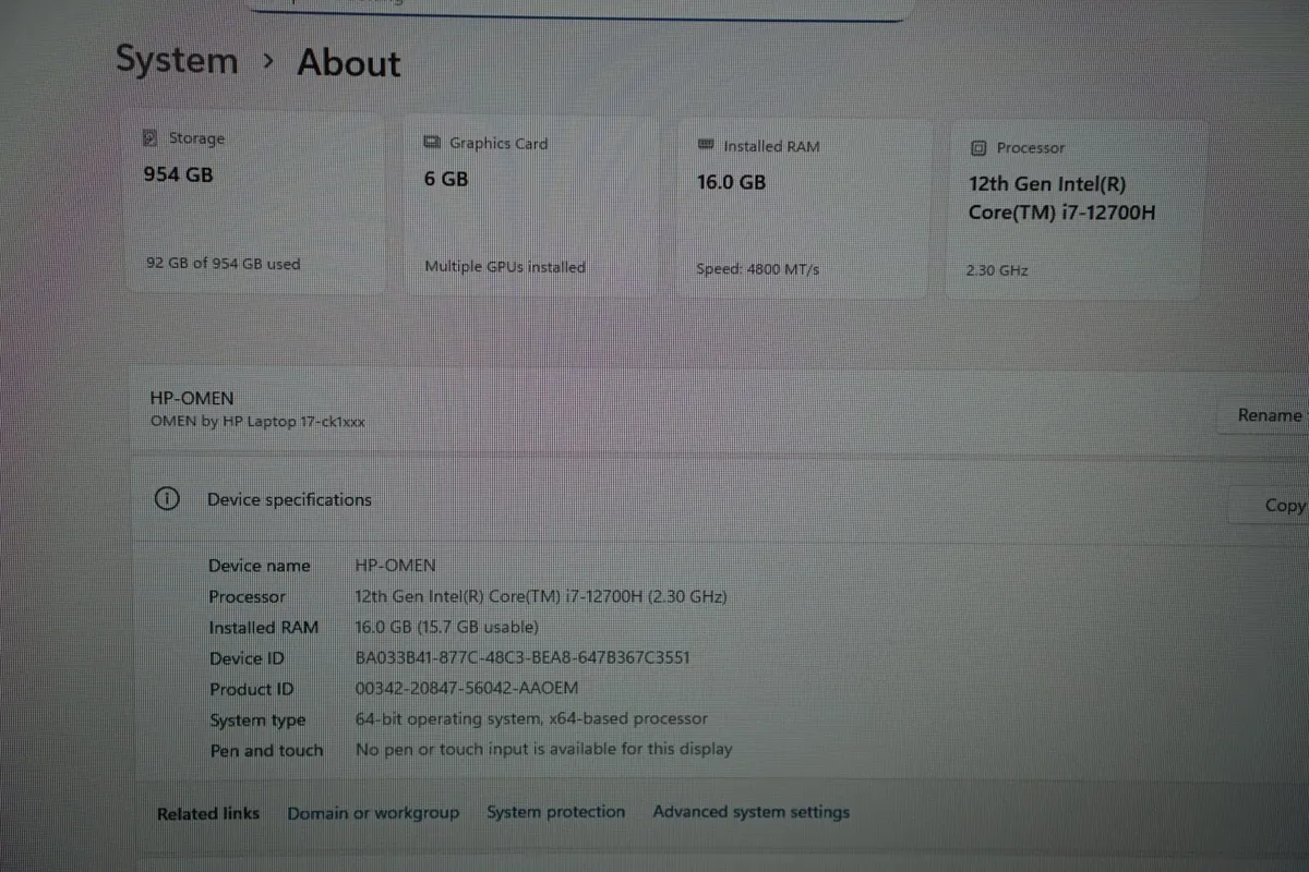 HP Omen 17.3" | i7-12700H | RTX 3060 (130w) | 16GB - Image 2