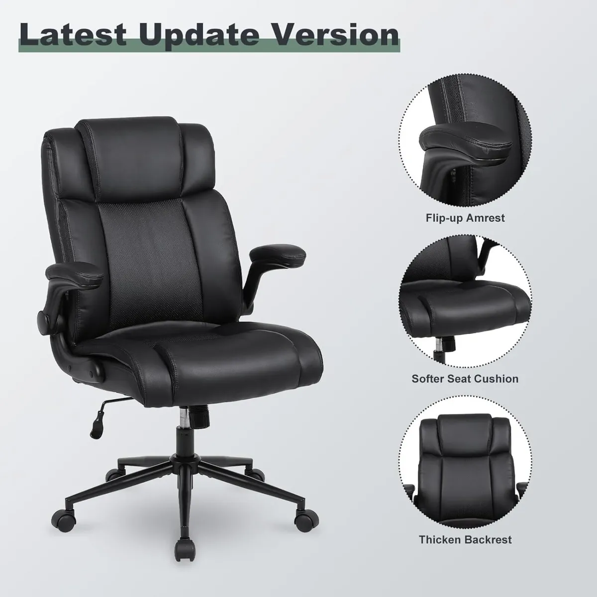 Executive Office Chair with Thicken Flip-up - Image 4