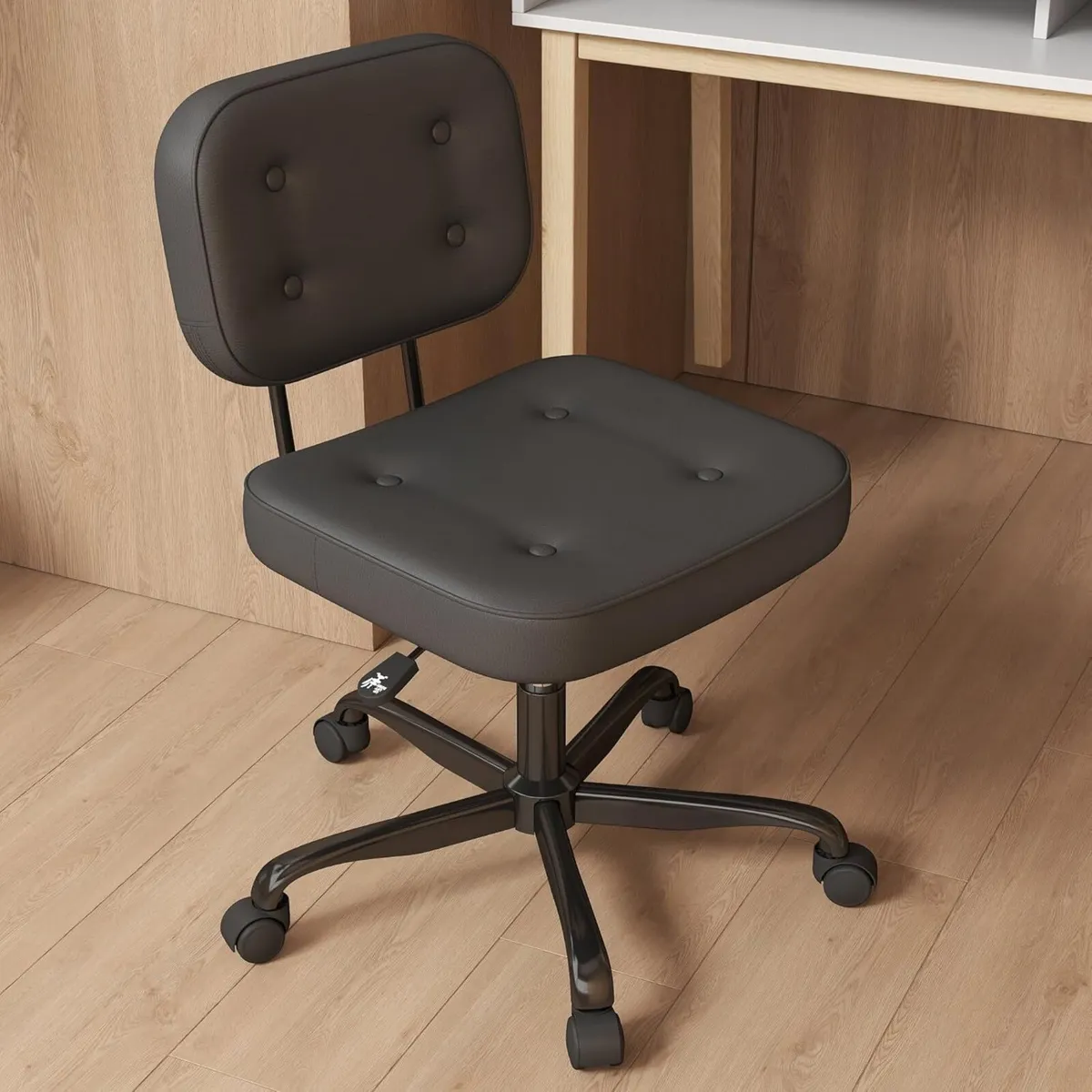 Armless Desk Chair for Home Office Compact Swivel - Image 1