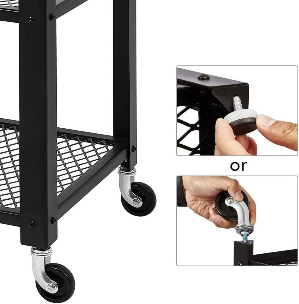 3 Tier Kitchen Trolley Serving Rolling Cart on - Image 4