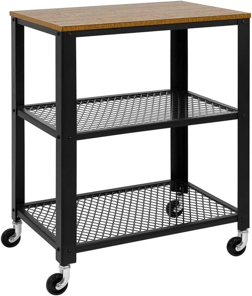 3 Tier Kitchen Trolley Serving Rolling Cart on - Image 1