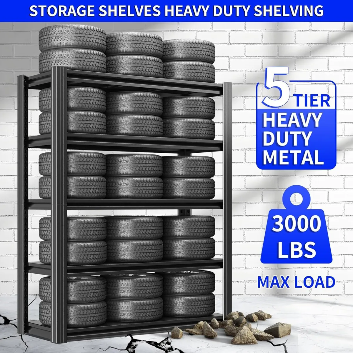 72 H Metal Storage Shelving 2500LBS Heavy Duty - Image 3