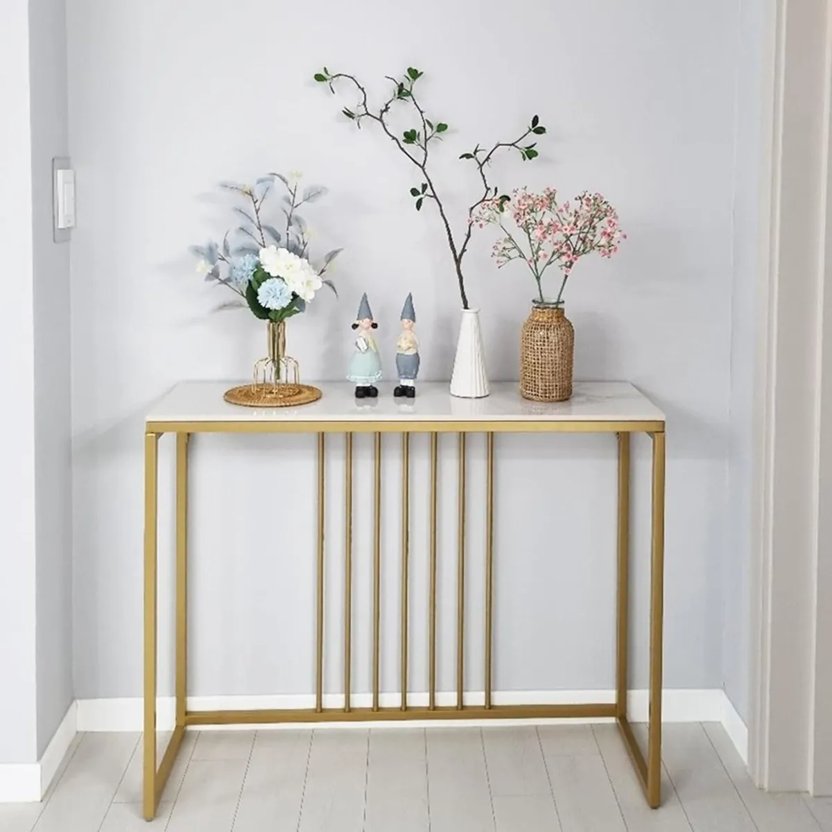 Entryway Console Table Hallway Decor : White - Image 2
