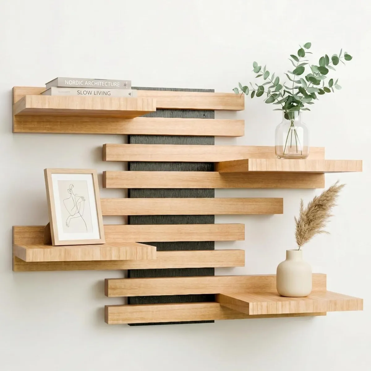 Wooden Floating Wall Mounted Shelf - Modular - Image 1