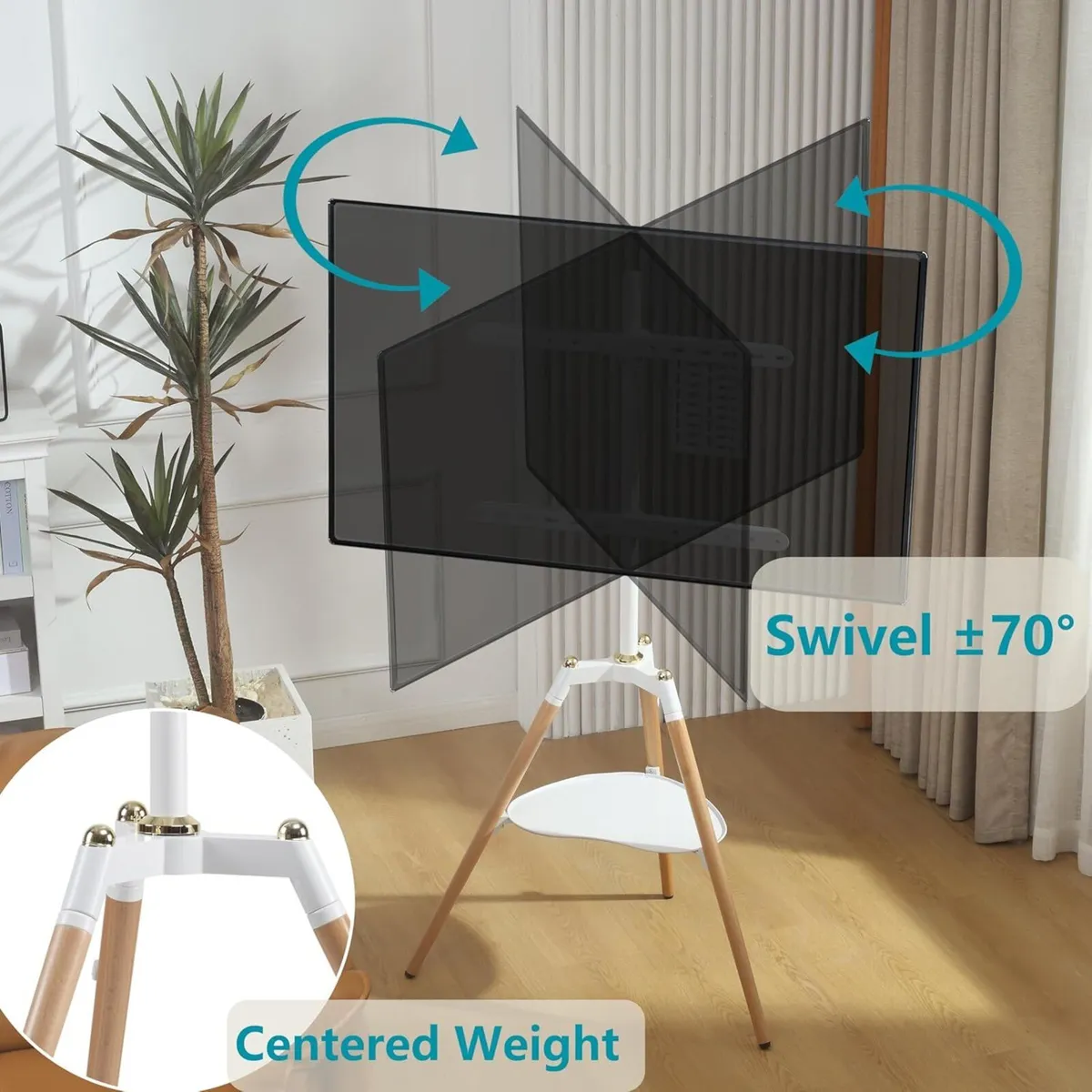 Tripod Easel TV Stand for 32-65 Inch Television - Image 2