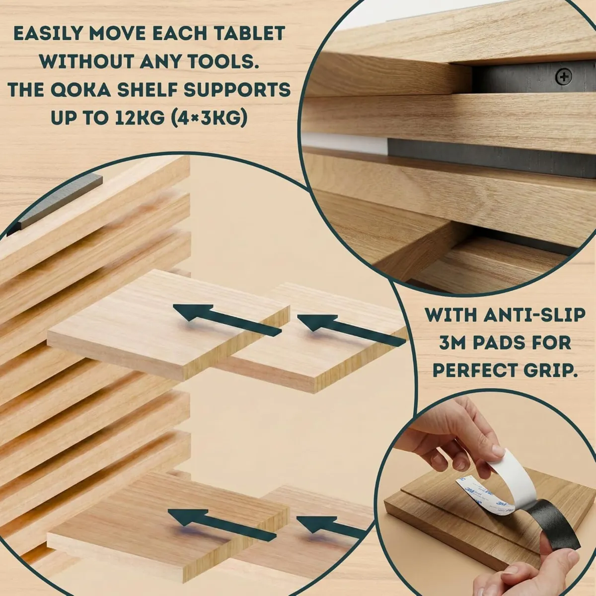 Wooden Floating Wall Mounted Shelf - Modular - Image 4