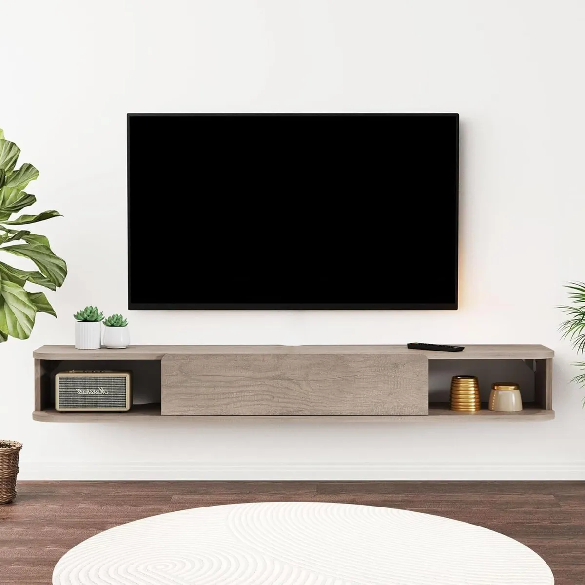 Floating TV Shelf Wall Mounted Cabinet Shelves - Image 1