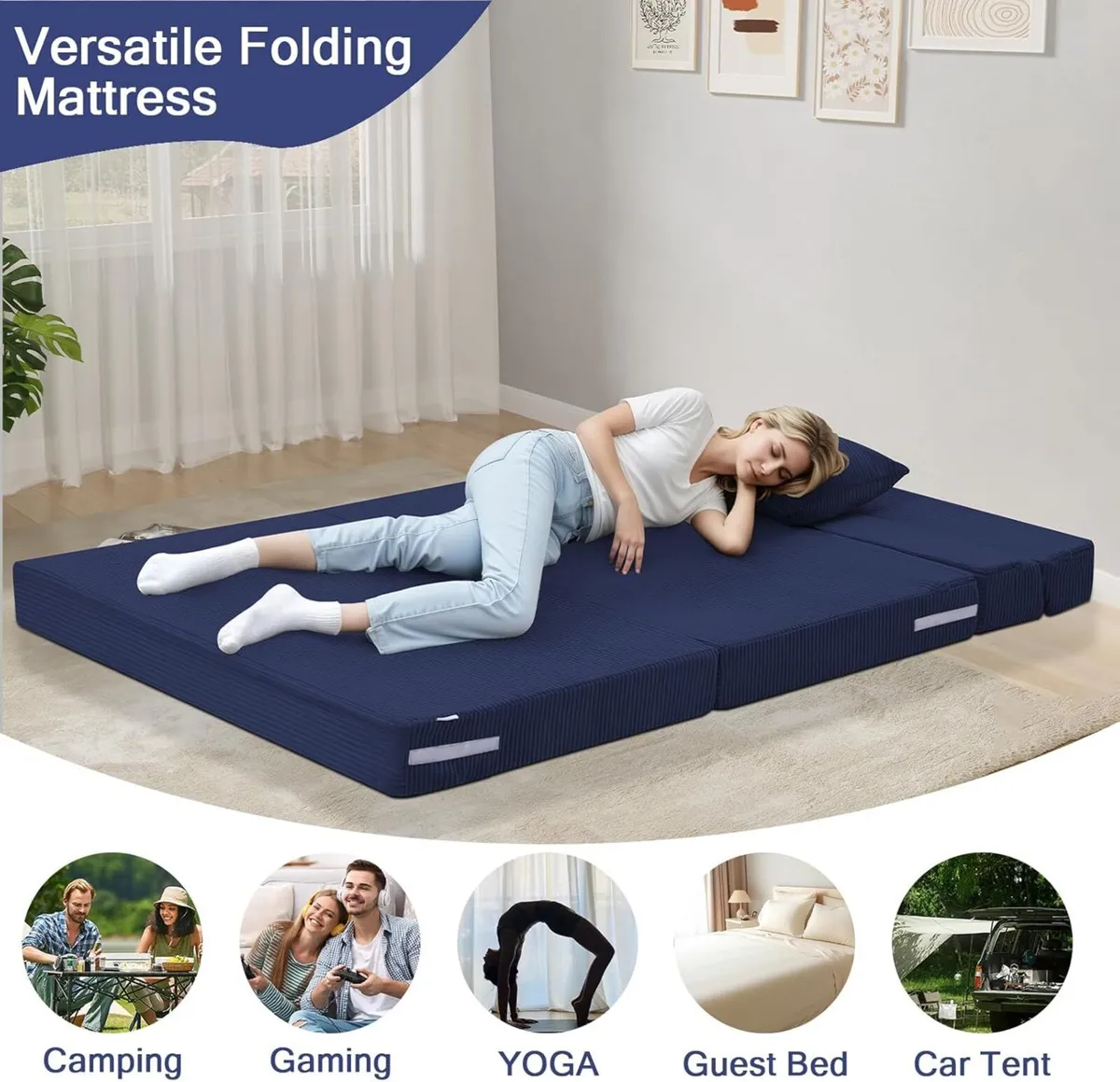 Folding Mattress Double 190x135cm High Density - Image 4