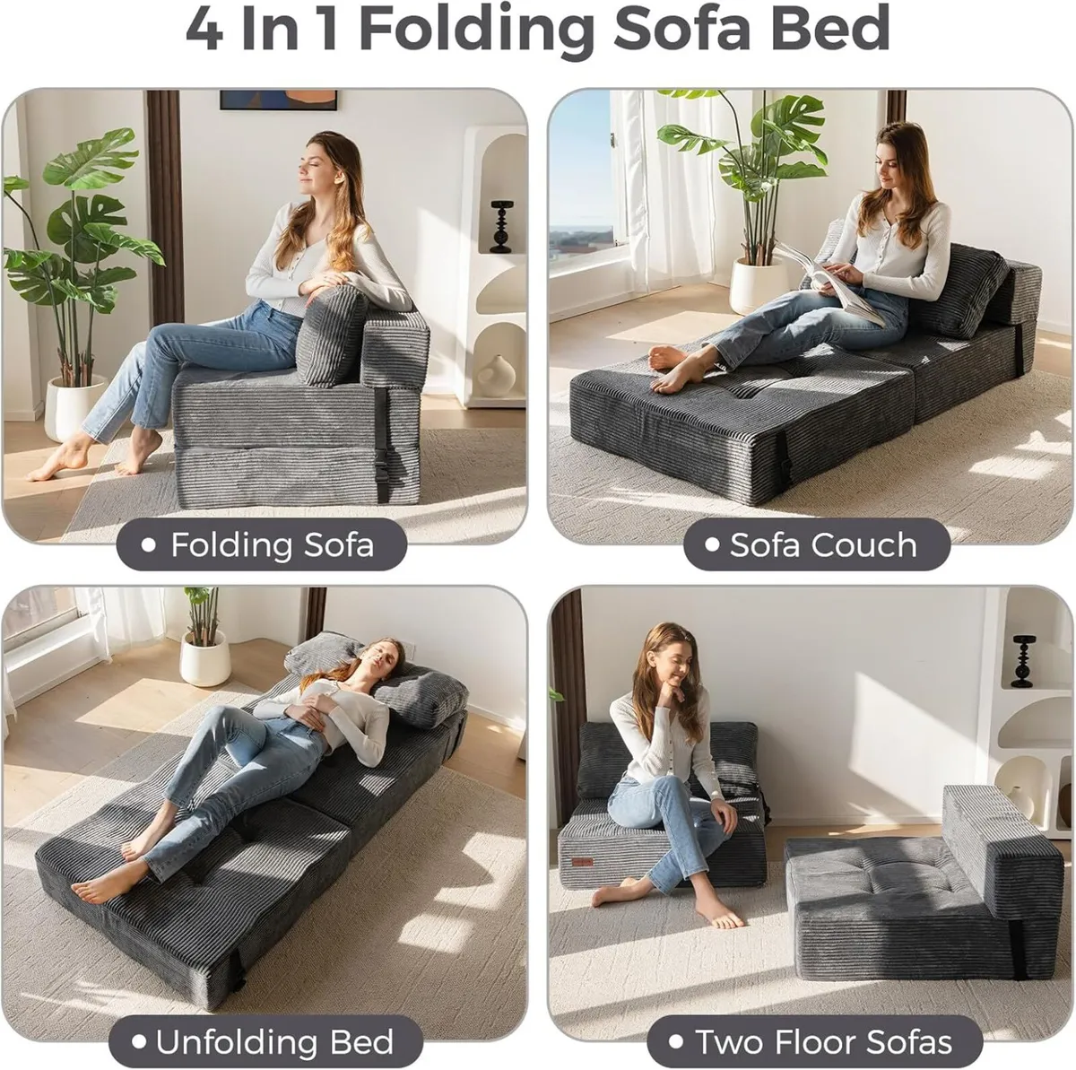 Folding Sofa Bed Convertible with High-Density - Image 4