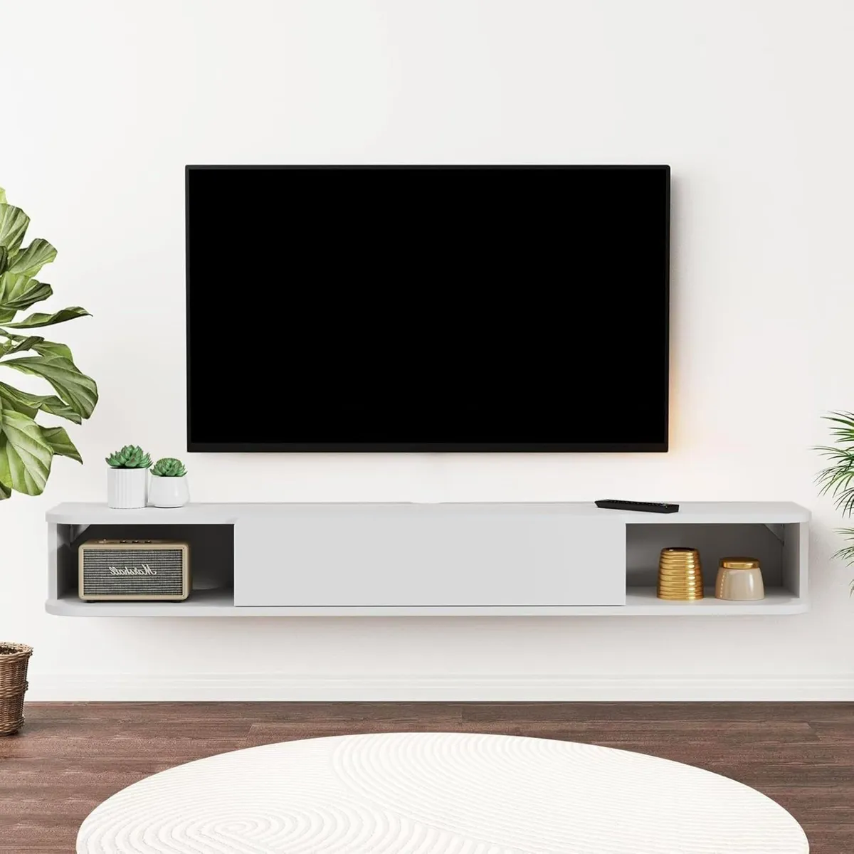 Floating TV Shelf Wall Mounted Cabinet Shelves - Image 1