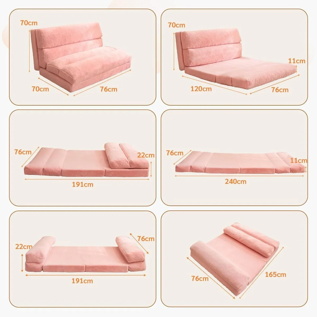 Bean Bag Bed Folding Sofa Floor Mattress for - Image 2