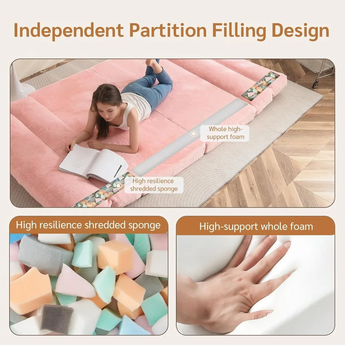 Bean Bag Bed Folding Sofa Floor Mattress for - Image 4