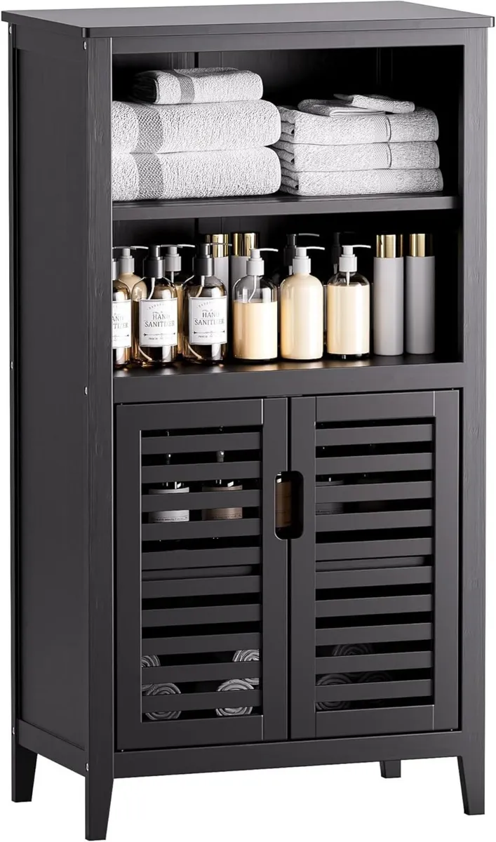 Bathroom Cabinet Bamboo Side Storage Organizer - Image 1