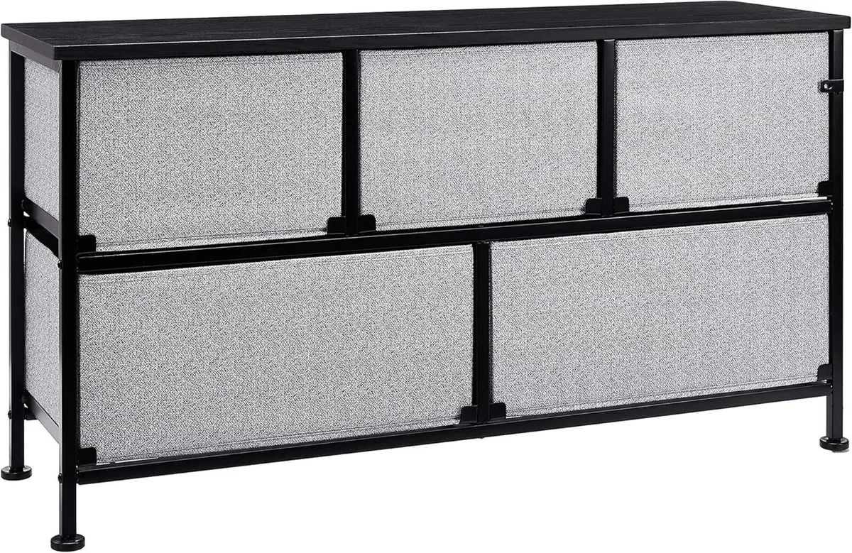 Extra Wide Fabric 5-Drawer Storage Organizer Unit - Image 4